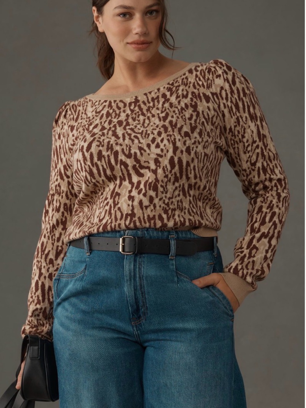 Maeve puffed sleeve pull over sweater - XL